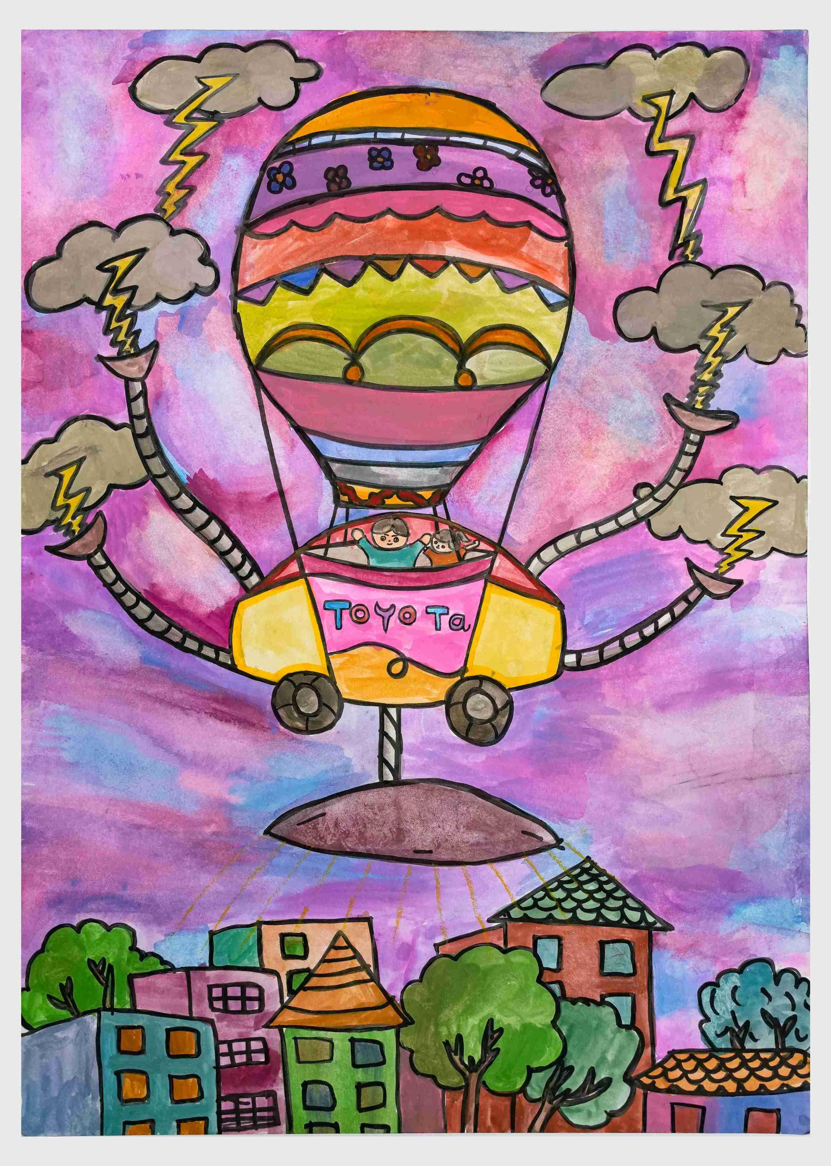 Ô tô khinh khí cầu hút năng lượng từ sấm sét tạo dòng điện năng cho con người sinh hoạt