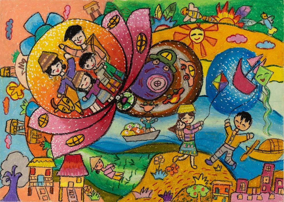 Chiếc xe hoa sen mang niềm vui hạnh phúc cho chúng em qua các chuyến du lịch trải nghiệm