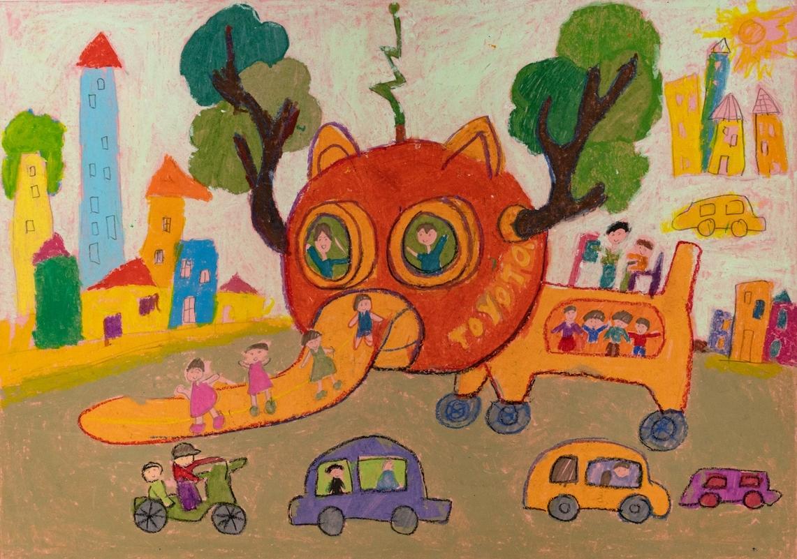 Xe chú mèo đáng yêu bảo vệ trẻ em