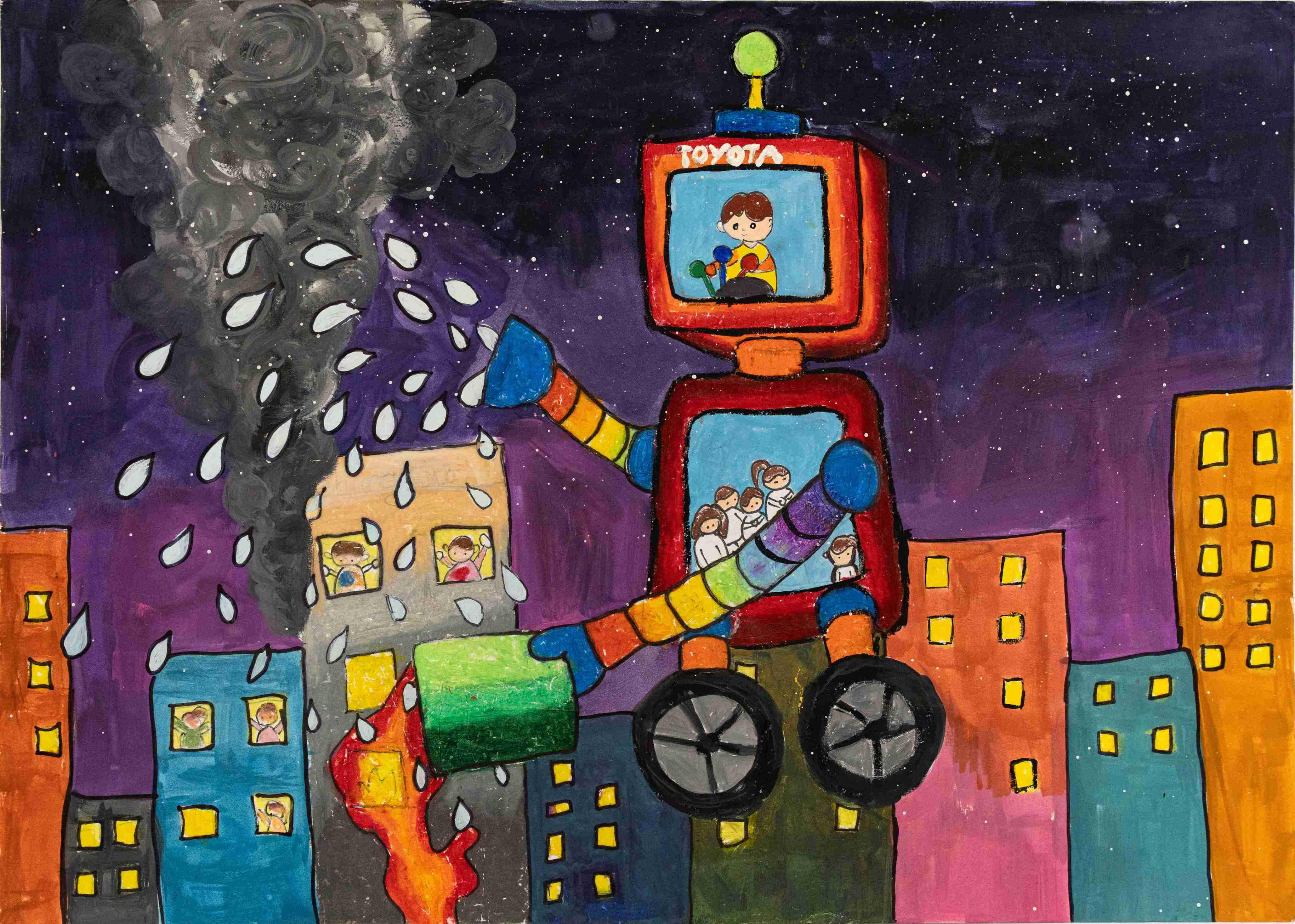 Xe chữa cháy đa năng tạo năng lượng chữa cháy từ không khí và các đám mây