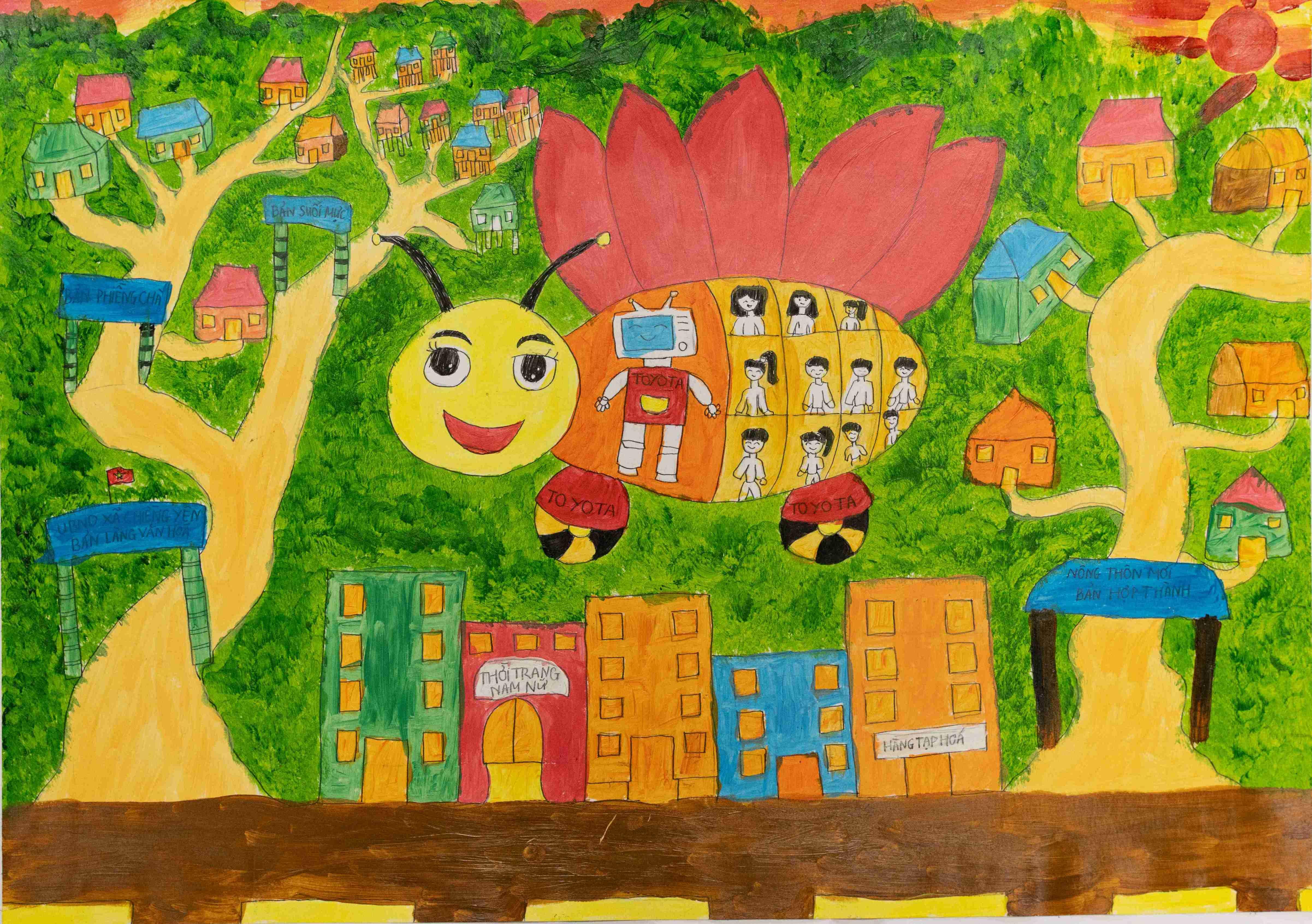 Chiếc xe ô tô thông minh thân thiện với môi trường sử dụng năng lượng mặt trời hình cánh hoa sen và được lắp phía trên xe