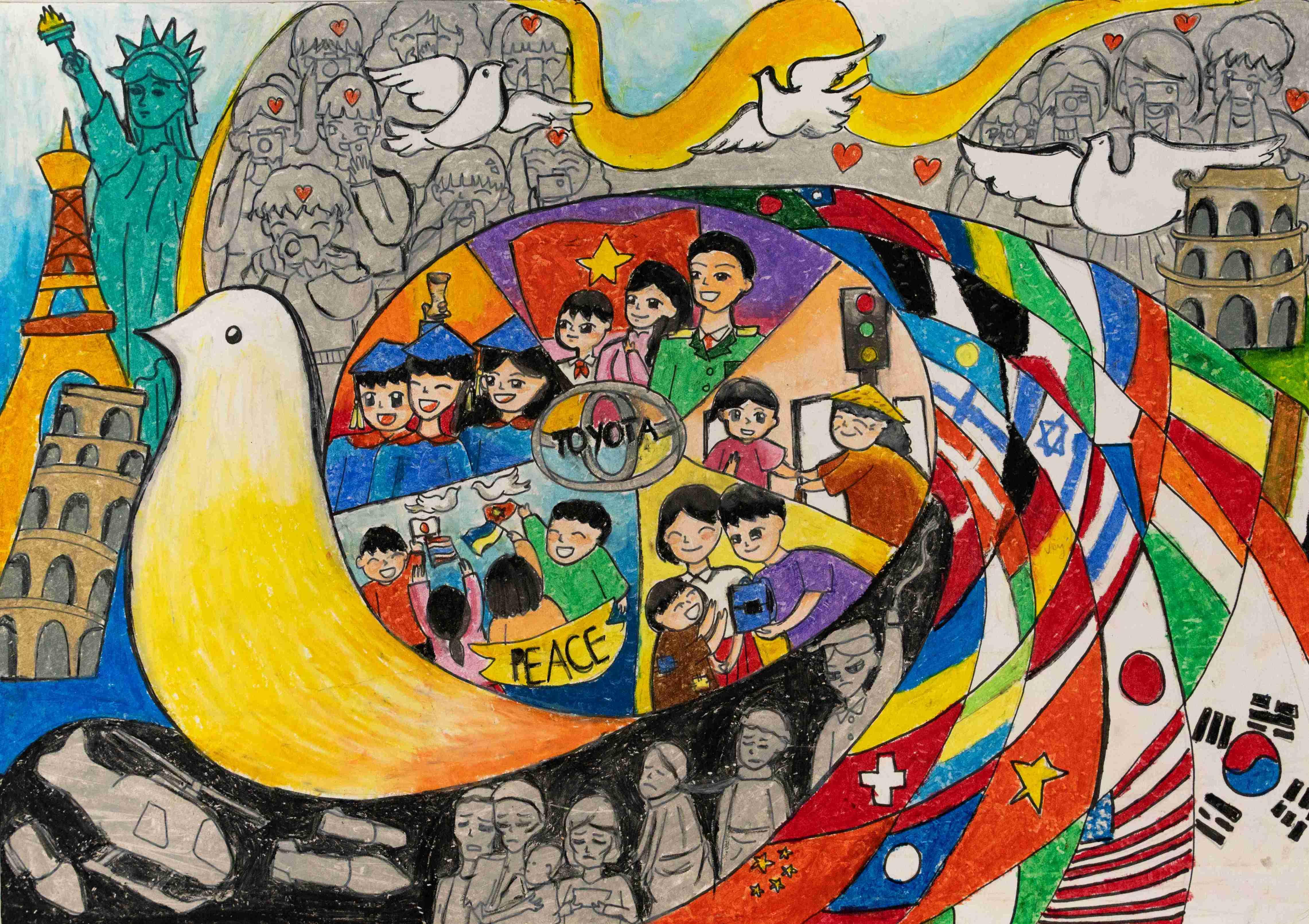 Chiếc ô tô chú chim bồ câu đi đến đâu thì nơi đó sẽ không còn bạo loạn và chiến tranh