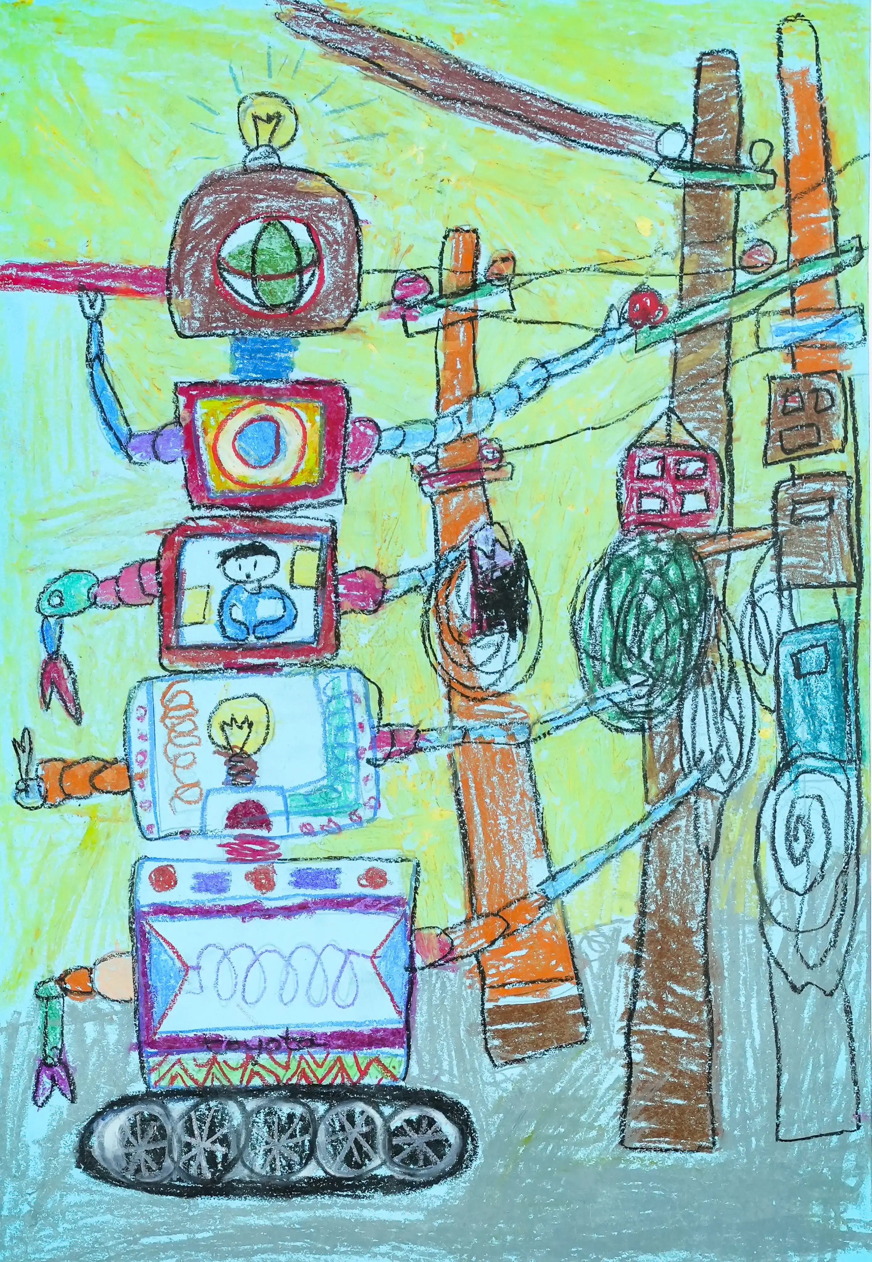 Xe Toyota sấm chớp điện đa năng, có nhiệm vụ sửa chữa điện trên cao và dưới thấp