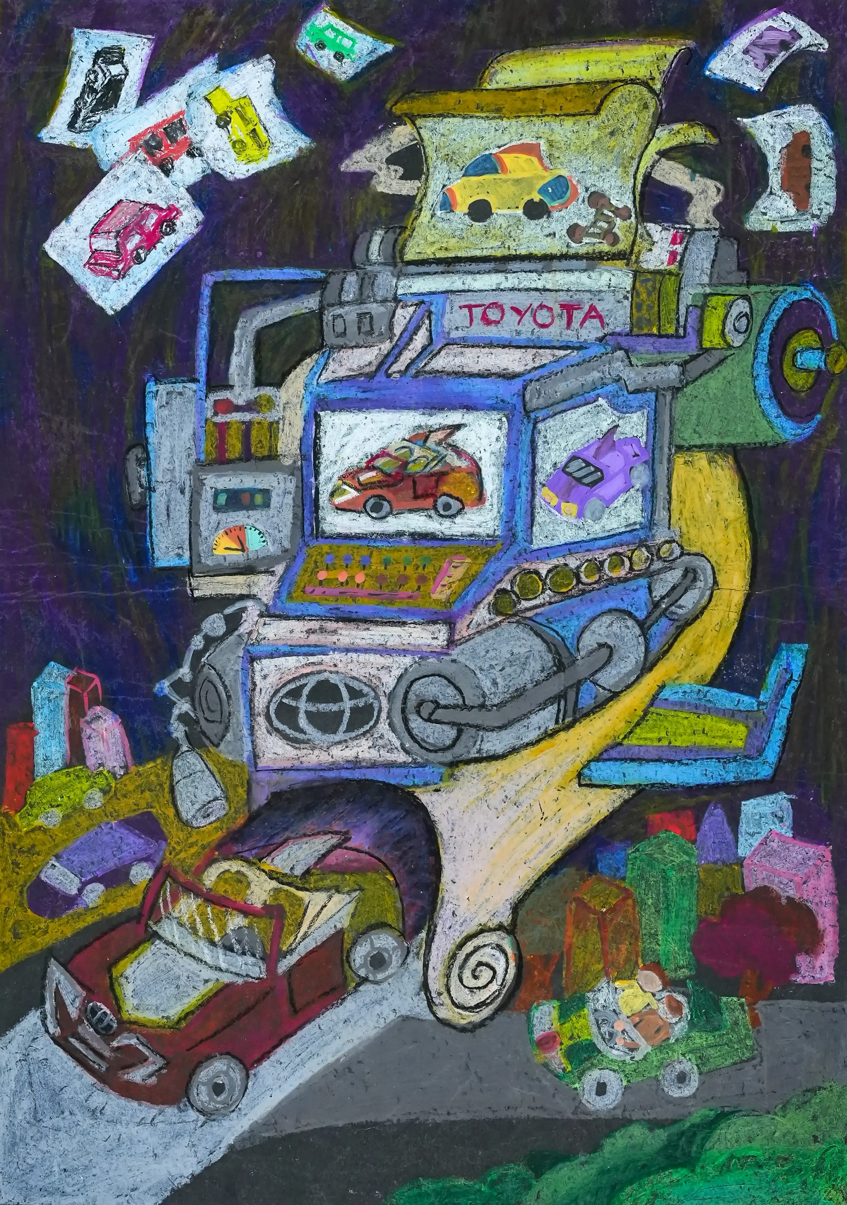 Xe Toyota bãi giữ xe biến xe thành ảnh và ngược lại