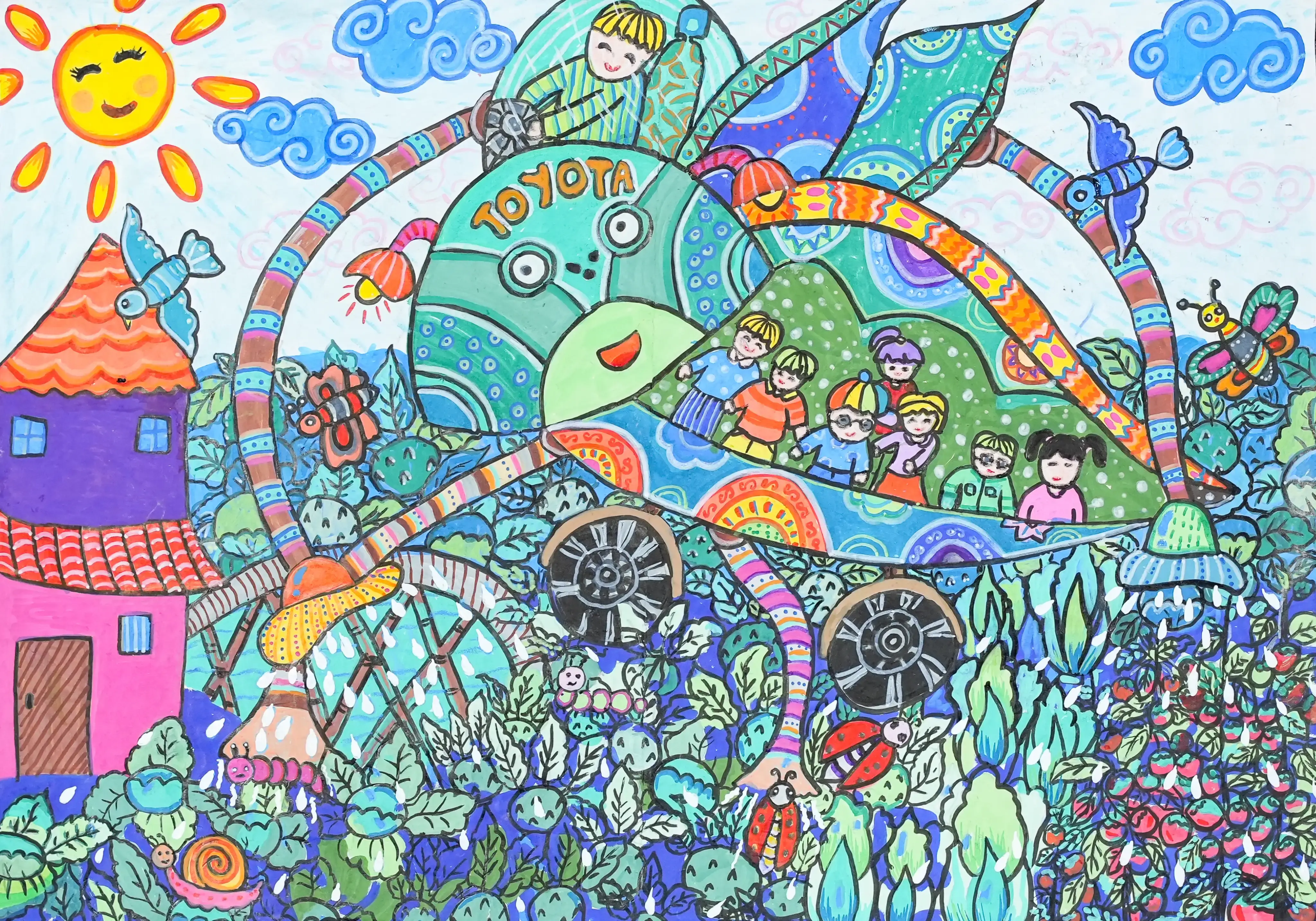 Xe ve sầu tự động tưới nước nhờ năng lượng mặt trời và phát hiện, tiêu diệt côn trùng gây hại cho mùa màng