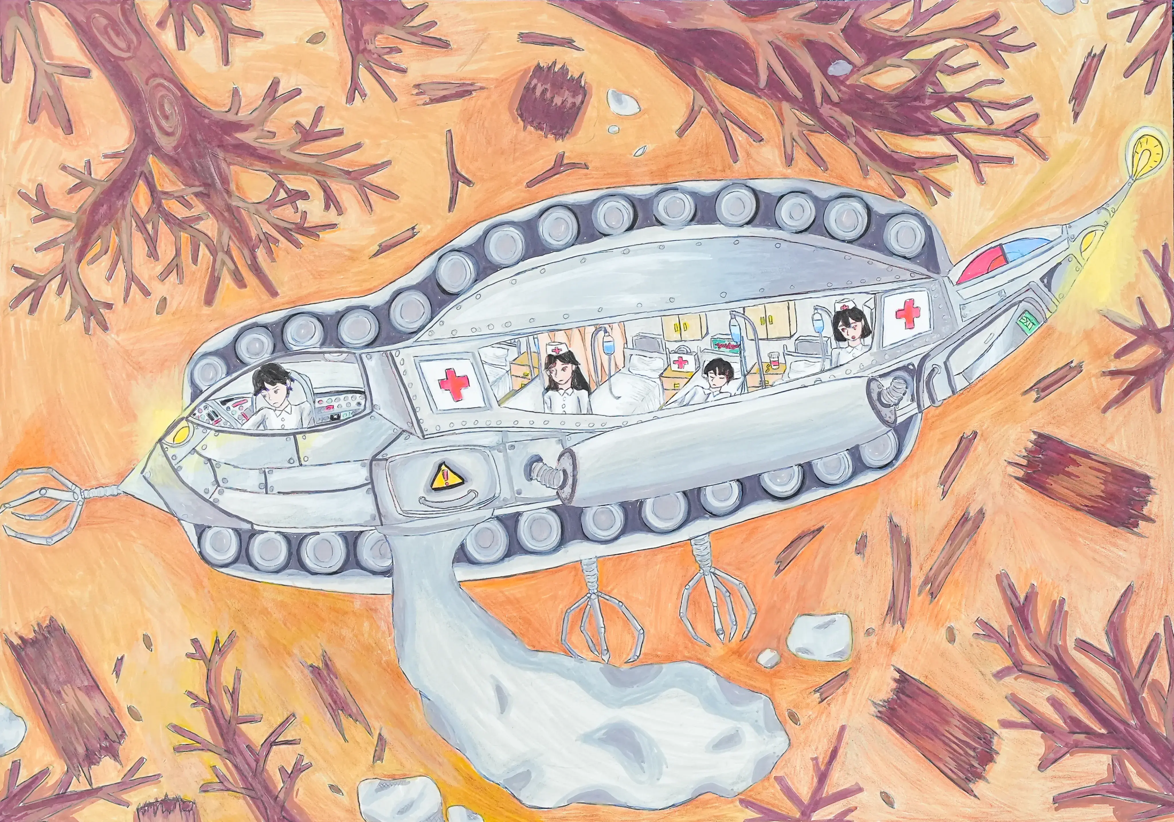 Chiếc xe ô tô hình con lươn có thể di chuyển dưới bùn lầy tìm kiếm người dân bị vùi lấp sau những trận mưa