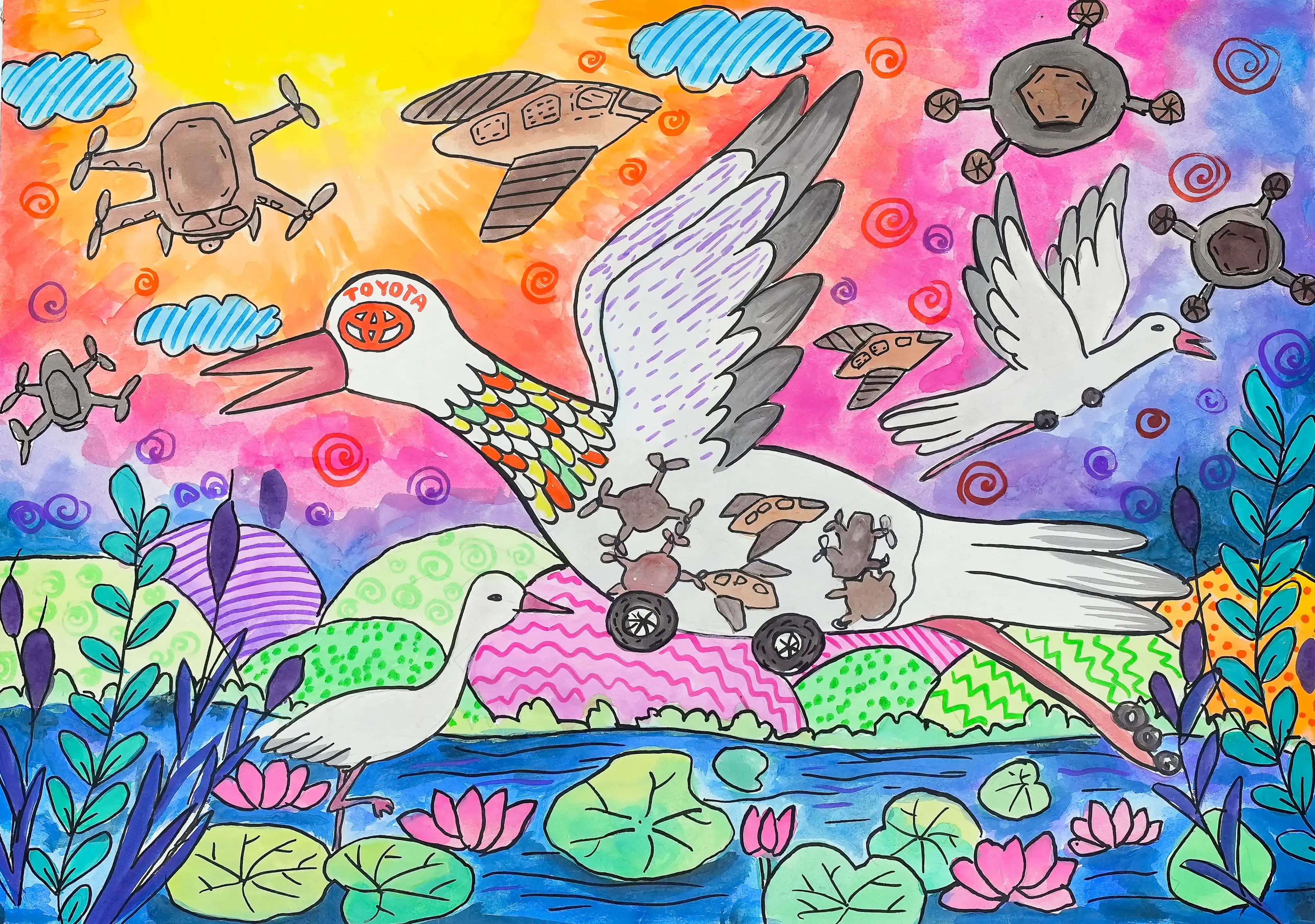 Chiếc ô tô Toyota an ninh bầu trời