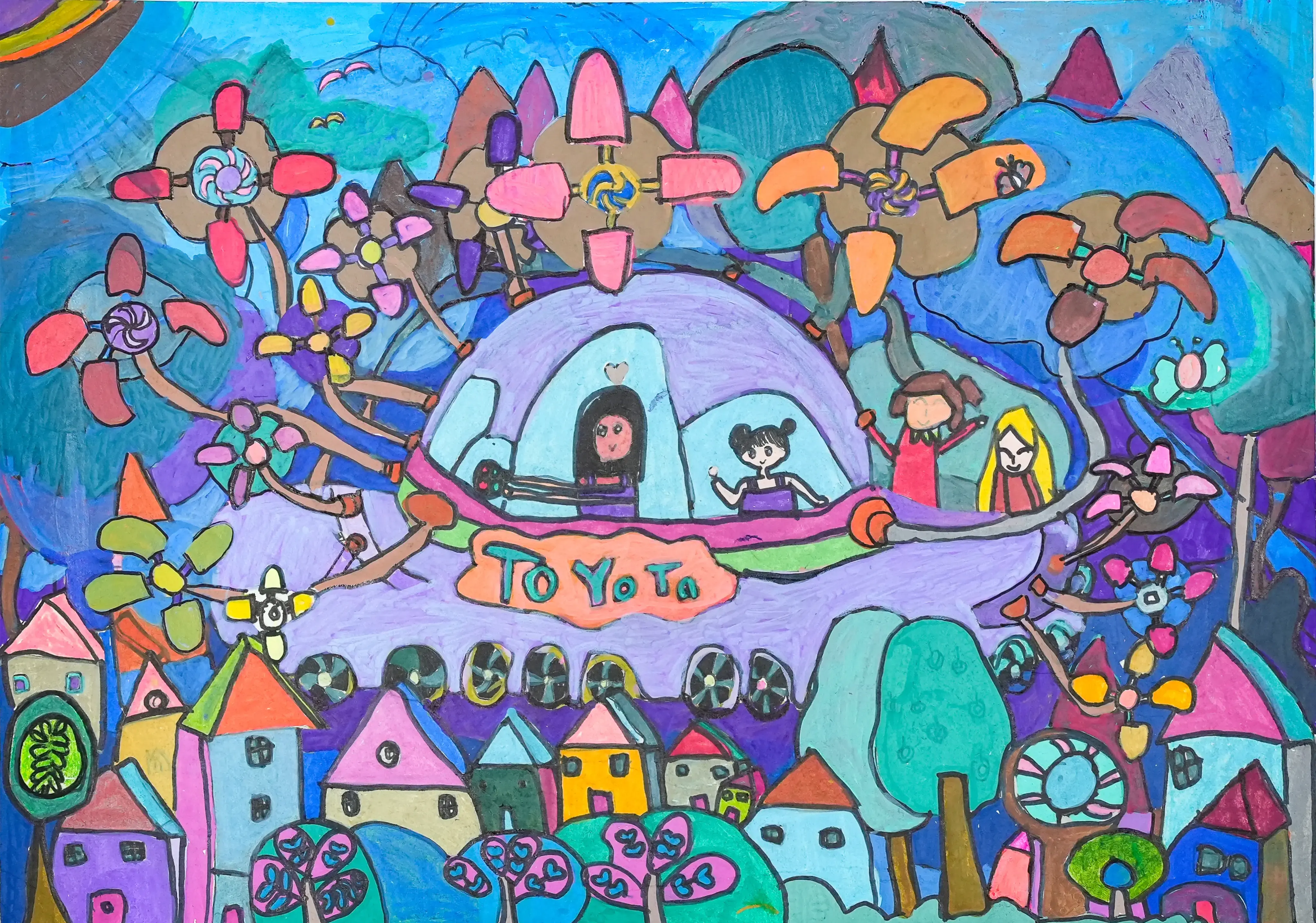 Chiếc ô tô thiết kế nhiều cánh quạt, sử dụng bằng năng lượng mặt trời và gió