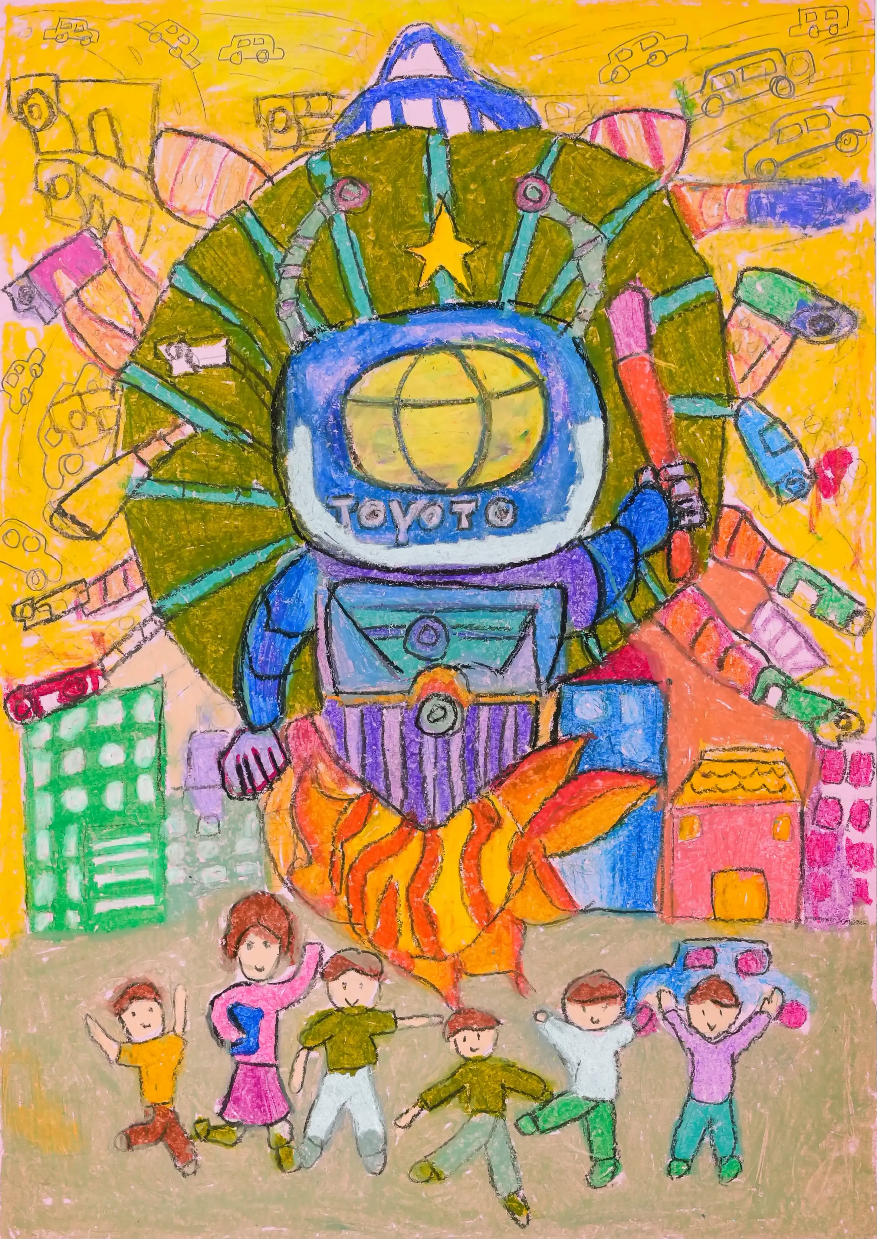 Chiếc xe Toyota giám sát giao thông từ trên cao