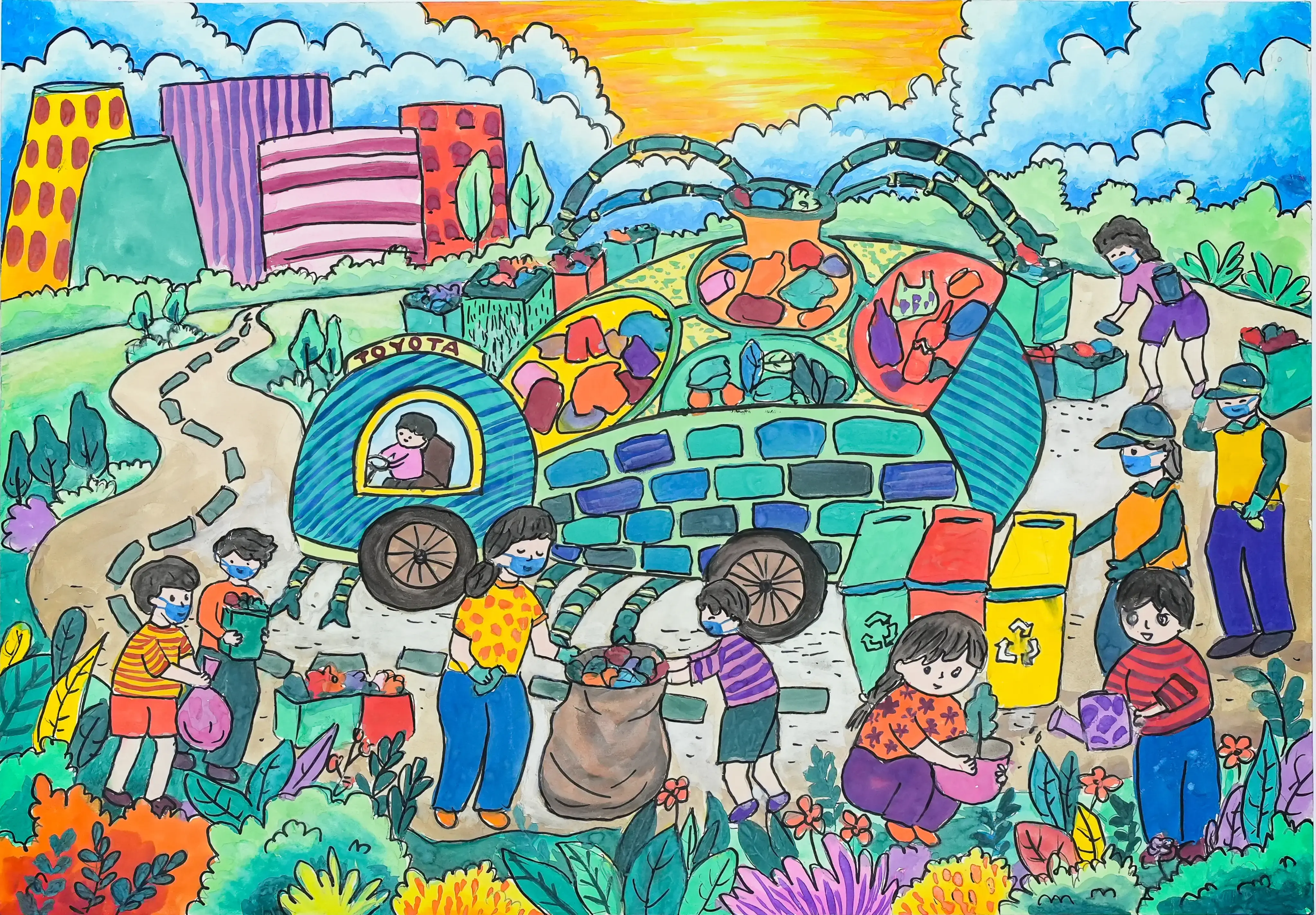 Chiếc ô tô Toyota thu gom phân loại rác