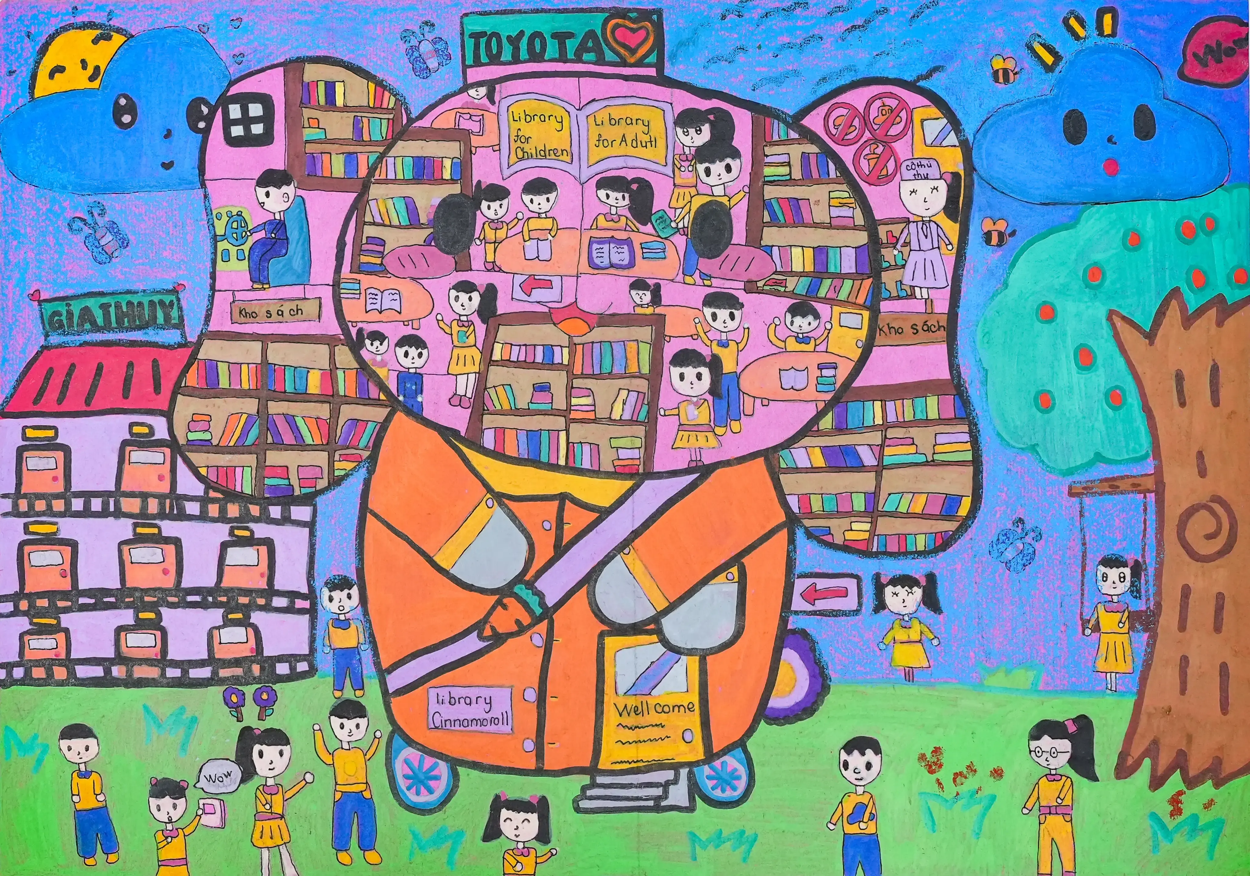 Ô tô thư viện thông minh có thể di chuyển đến mọi nơi để giúp mọi người đọc sách