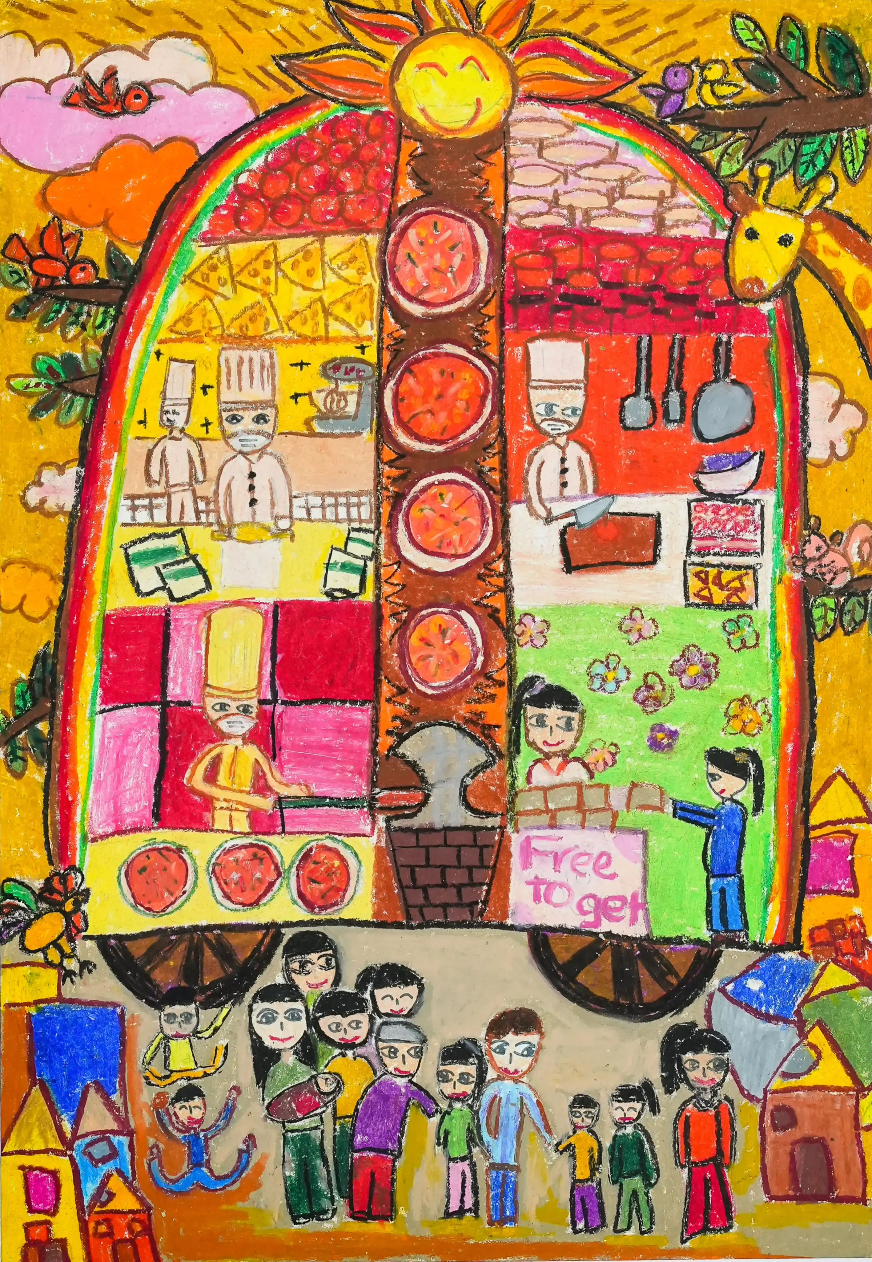 Xe Toyota no ấm - sản xuất suất ăn tại chỗ hỗ trợ cho người nghèo, người có hoàn cảnh khó khăn