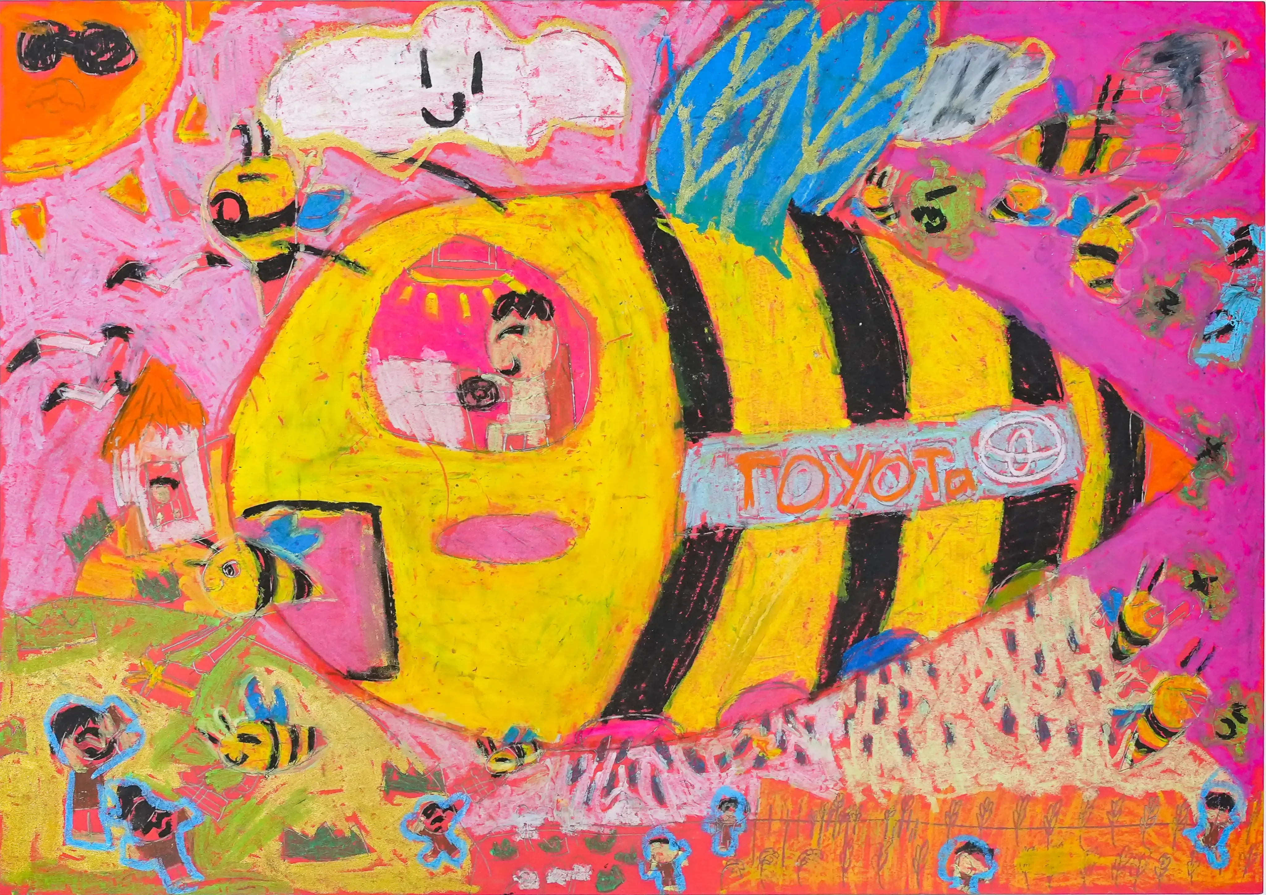 Xe ô tô con ong làm biến đổi gen côn trùng có hại thành côn trùng có ích giúp mùa màng bội thu